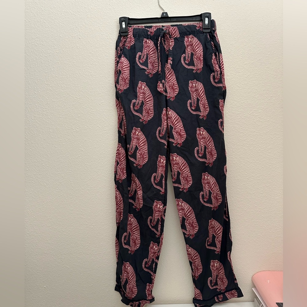 DESMOND & DEMPSEY Tiger print pajama pants XS